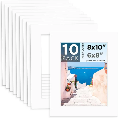 Miniatura 71 de MBC MAT BOARD CENTER, Paquete de 5 paspartús negros de 4x6 para fotos de 3x5, corte biselado, libre de ácido, grosor de 4 capas