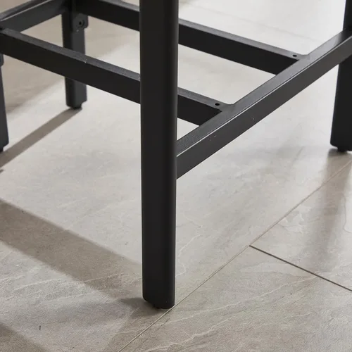 Miniatura 6 de DUOMAY Juego de 2 taburetes modernos de piel sintética, tapizados de 26 pulgadas de altura de asiento bajos con patas de metal negro, taburetes
