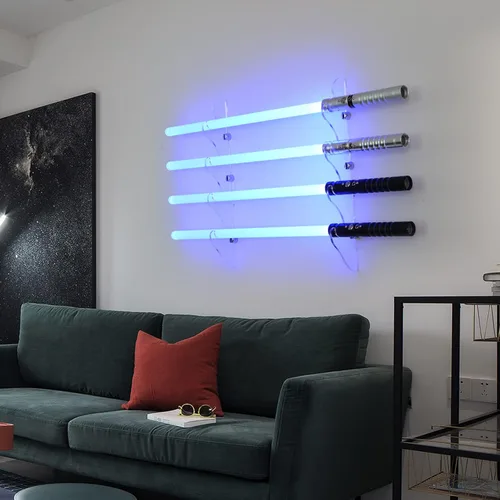 Miniatura 12 de Soporte de pared para sable de luz: acrílico de 0.236 in de grosor, capaz de soportar 30 libras, utilizado para exhibición de sables de luz
