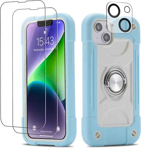 Miniatura 79 de Funda para iPhone Se3/iPhone Se2, iPhone 6/6S, iPhone 7/iPhone 8 de 4.7 pulgadas con soporte de anillo, con 2 protectores de pantalla resistentes