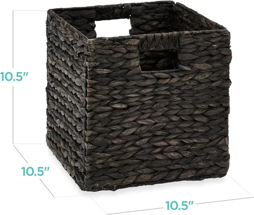 Miniatura 2 de Best Choice Products Paquete de 5 cestas de almacenamiento cúbicas de 10.5x10.5 pulgadas, organizadores multipropósito plegables de jacinto de agua