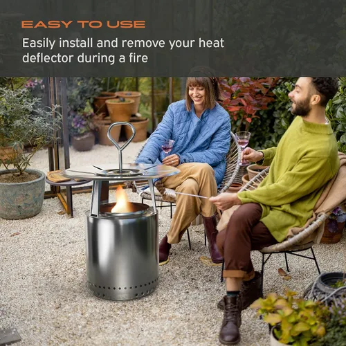 Miniatura 3 de Hickory Summit Mango de acero inoxidable para deflector de calor de estufa individual - Compatible con deflector solostove Yukon, Bonfire, Canyon