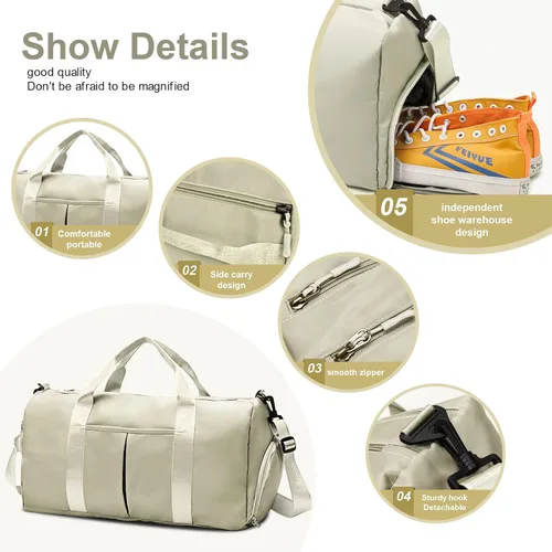 Miniatura 5 de ZGWJ Bolsa de viaje con relleno de hombro, impermeable, para mujeres y hombres, para natación, deportes, viajes, gimnasio, bolsa plegable