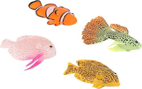 Miniatura 3 de GLOGLOW Peces luminosos, peces artificiales - 4 piezas para oficina, hogar, jardín acuario