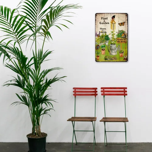 Miniatura 7 de Letreros de metal retro para jardín, decoración al aire libre, letrero de jardín con planta A, regalo de jardinería para mujeres, divertido arte