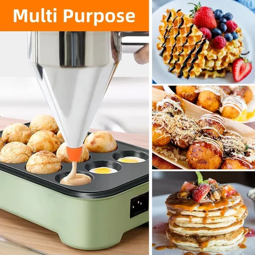 Miniatura 6 de Dispensador de Masa de Panqueques de Múltiples Calibres, Dispensador de Pastel de Embudo de Acero Inoxidable, Fabricante de Pastel de Embudo