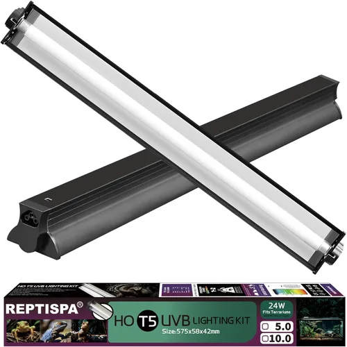 Miniatura 10 de Kit combinado de iluminación T5 HO UVB, lámpara de reptil de 8 W con bombillas fluorescentes, luz UVB Desert 10.0 para reptiles y anfibios, luz