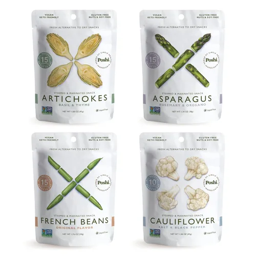 Miniatura 12 de POSHI Ensalada natural de alcachofas y espárragos, ceto, vegana, sin OMG, baja en carbohidratos + calorías, sin gluten, lista para comer, verduras