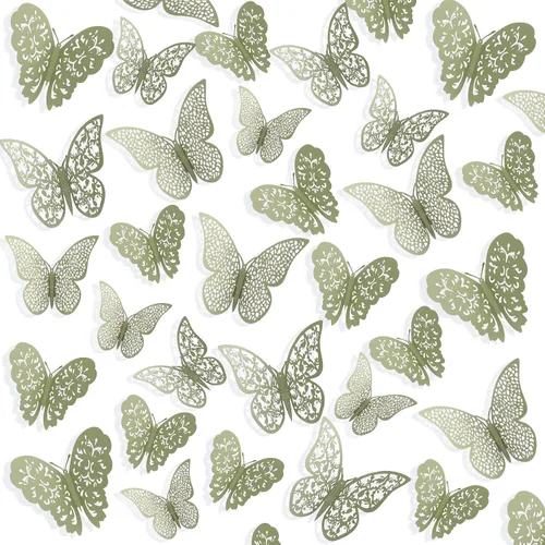Miniatura 7 de 72 calcomanías 3D de mariposa para pared, decoración de pared, 3 tamaños, para habitación, hogar, guardería, aula, oficina, dormitorio, baño, sala