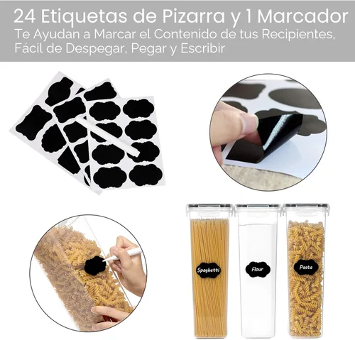 Miniatura 5 de Vtopmart Contenedores herméticos para almacenamiento de alimentos con tapas, 4 recipientes de pasta de 2.8 L para organización y almacenamiento