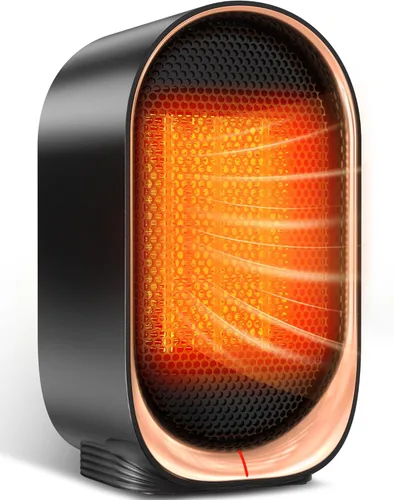 Calentador de espacio, calentador portátil para uso en interiores, calentadores eléctricos pequeños con protección contra sobrecalentamiento y Negro