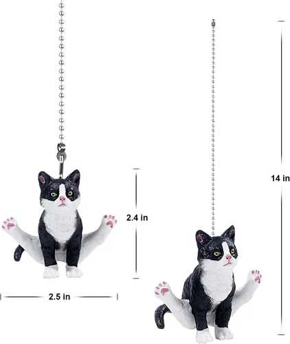 Miniatura 2 de Cadena de tirón del ventilador de techo de gato Dotlite, extensión de encanto con tira de cadena de gato de gimnasio realista y linda, cadenas