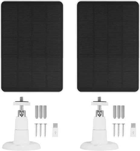 Miniatura 5 de Paquete de 2 cargadores de cámara de panel solar de 5 V 7 W para cámara SimpliSafe al aire libre y cámara de seguridad al aire libre Serie 2 Cable