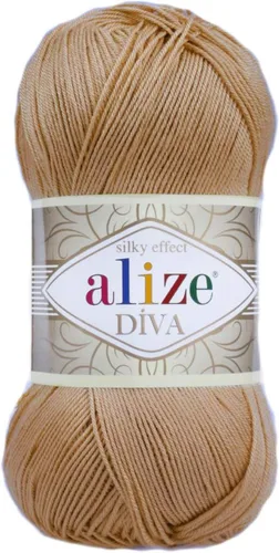 Miniatura 37 de Alize Diva Silk Effect 100% hilo acrílico de microfibra, 1 madejas de bola de 3.53 oz 383yds color (1 - crema)