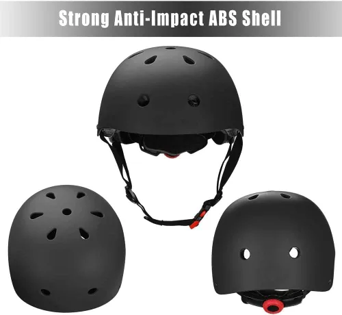 Miniatura 2 de Casco ajustable para niños de 5 a 16 años, niños pequeños, niños y niñas, equipo de protección con rodilleras, coderas y muñequeras para múltiples