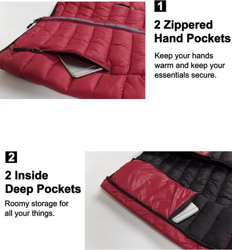 Miniatura 6 de Mapamyumco Chaleco acolchado ligero de invierno para mujer, chaquetas sin mangas plegables con aislamiento reciclado