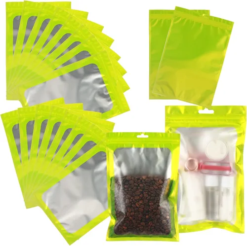 Miniatura 17 de 400 bolsas de Mylar resellables de 4 x 5 pulgadas, color negro, para almacenamiento de alimentos, bolsa resellable de Mylar con ventana transparente