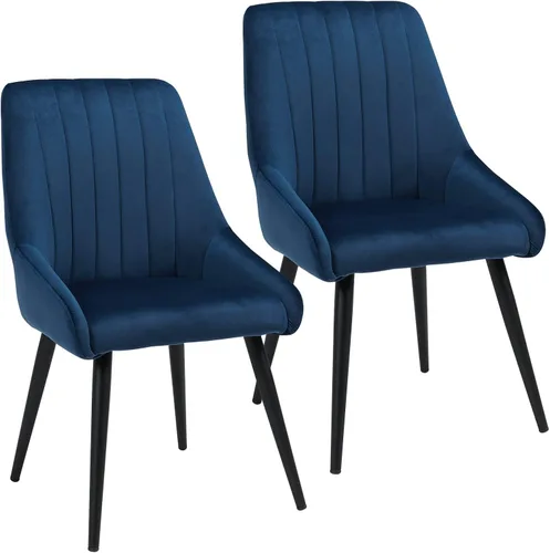 DUHOME Juego de 2 sillas de comedor, sillas decorativas tapizadas sin brazos, silla de ocio con respaldo alto de mediados de siglo, silla de