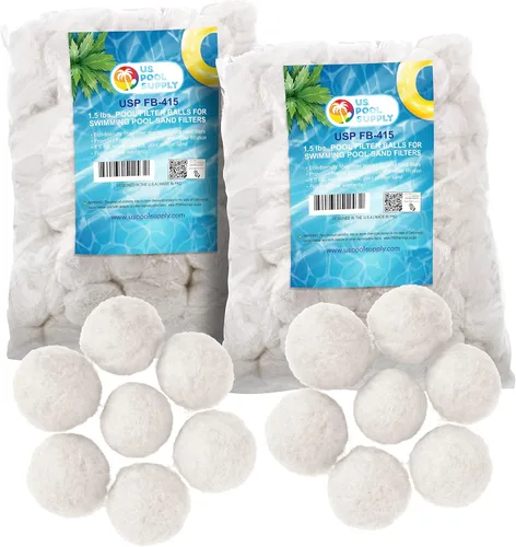 U.S. Pool Supply Bolas de filtro de piscina de 3.0 libras, medios de filtro de fibra ecológicos para filtros de arena de piscina (equivale a 100