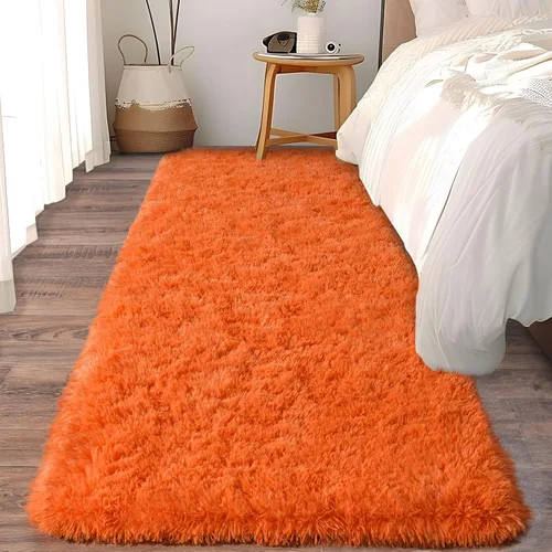 Miniatura 85 de Alfombras suaves para pasillos de dormitorio, nuevas, con parte inferior antideslizante mejorada, de 2 x 3, alfombra esponjosa y peluda verde