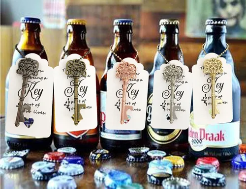 Miniatura 2 de 60 abrebotellas con llave, recuerdos de boda, regalos de fiesta de despedida de soltera con etiqueta de tarjeta y cadenas, decoraciones o recuerdos