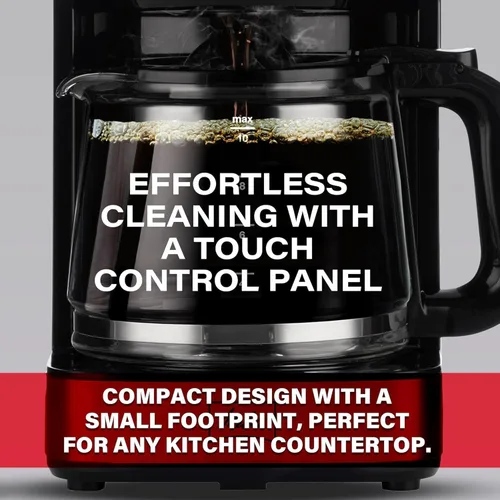 Miniatura 4 de Melitta Aroma Tocco - Cafetera de goteo de vidrio de 10 tazas, automática y programable, capacidad de 96 onzas con 5 filtros de café, color negro
