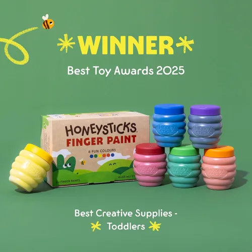 Miniatura 3 de Honeysticks Pintura de dedos no tóxica (6 colores brillantes), lavable de la piel, pintura segura para dedos para niños pequeños, niños de 1 a 3, 2