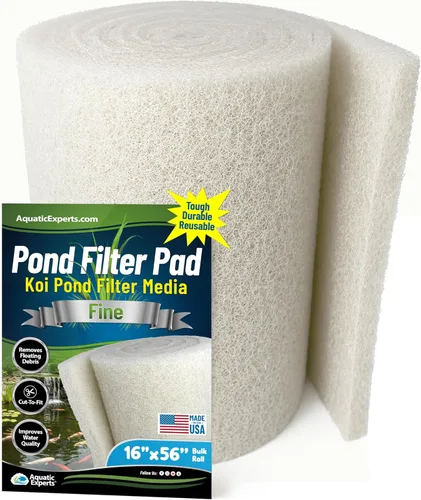 Miniatura 10 de Aquatic Experts Almohadilla de filtro clásica para estanque Koi FINE – Filtro de estanque en rollo blanco a granel, filtros de estanque ultra