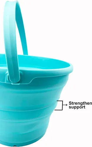 Miniatura 4 de SAMMART Cubo de plástico plegable de 10 L (2.6 galones), bañera redonda plegable, cubo de agua portátil para pesca, bote de agua para exteriores