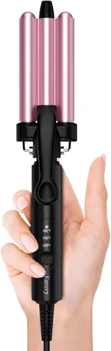 Miniatura 11 de FARERY Plancha de Rizar Mini Onduladora, 1/2 Pulgada, Rizador de Cabello para Mujeres con Ondas de Playa, Infundido con Queratina y Aceite de Argán