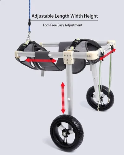 Miniatura 3 de Adjustable Dog Wheelchair for Back Legs, Lightweight Aluminum 2 Wheel Pet Cart, Dog Mobility Aid for Paralyzed, Disabled, Elderly Dogs, Hind Leg