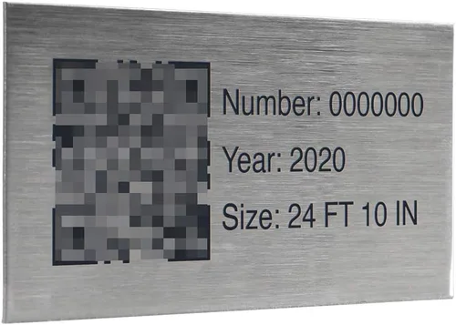 Etiqueta de código QR de acero inoxidable. Hecha para uso en interiores o exteriores. Ideal para conmemorativos, oficinas, almacenes y etiquetas de