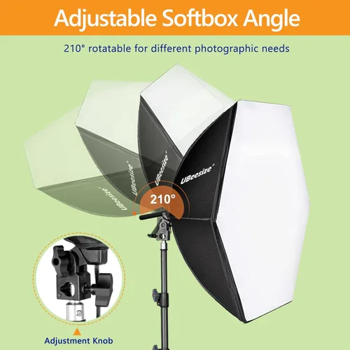 Miniatura 5 de UBeesize Softbox Kit de iluminación para fotografía, kit de iluminación continua con reflector de 30" x 30" y bombilla de 3 temperaturas de color 85