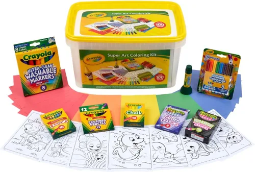 Crayola Super Art - Kit para colorear (+ de 100 unidades), los colores del cubo varían, exclusivo de Amazon, regalo para niños