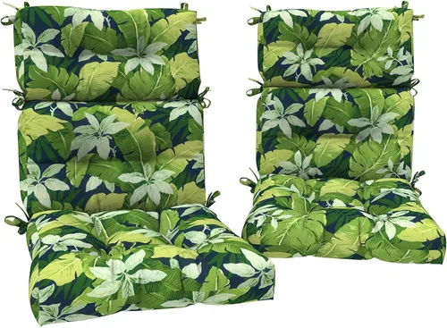 Miniatura 32 de DYTXIII Juego de 2 cojines para sillas de respaldo alto para exteriores, repelentes al agua, cojines de asiento mecedor, de 44 x 22 pulgadas