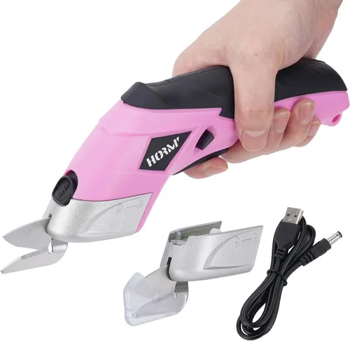 Tijeras eléctricas inalámbricas, cortador de tela de 3.7 V, equipado con 2 cuchillas y 1 línea de carga, cortador de cartón eléctrico para telas,
