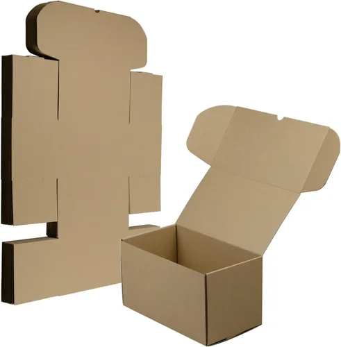 Miniatura 8 de Juego de 25 cajas de envío de 6 x 4 x 4 pulgadas, cajas de cartón corrugado marrón para embalaje de pequeñas empresas