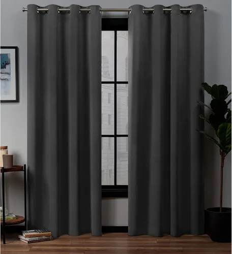 Miniatura 16 de Exclusive Home Curtains - Par de paneles de cortinas, modelo Academy, con ojales para bloqueo total de luz Blanco