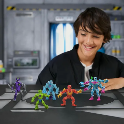 Miniatura 6 de MrBeast Lab Hybrids Mega Pack, revela diferentes piezas híbridas para crear 5 figuras de acción para mezclar y combinar, incluyendo un experimento