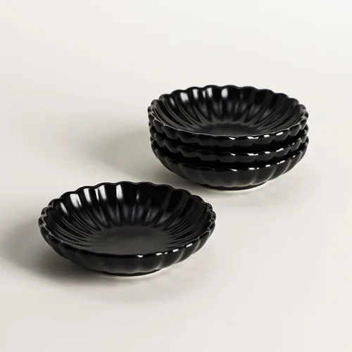 Miniatura 3 de Gaolinci Plato de cerámica con forma de flor de 3.5 pulgadas, mini condimento lateral, platos para servir aperitivos, juego de platillos pequeños