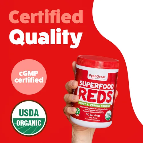 Miniatura 7 de Polvo orgánico de superalimentos rojos Suplemento de frutas y verduras Mezcla de batidos cargada con polvo de raíz de remolacha orgánica