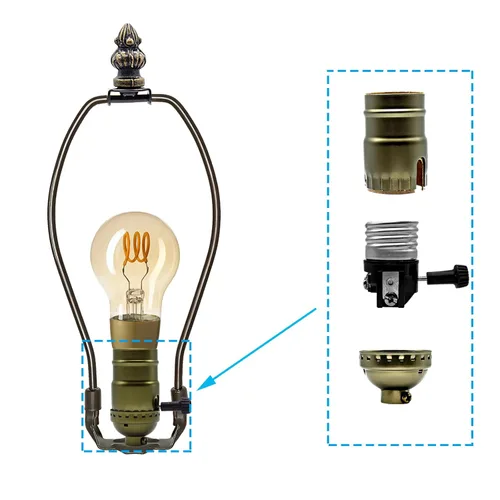 Miniatura 4 de Kit de luz de lámpara, kit de lámpara de mesa de reparación o recableado, enchufe de 3 vías y cable a juego de 8 pies con accesorios esenciales