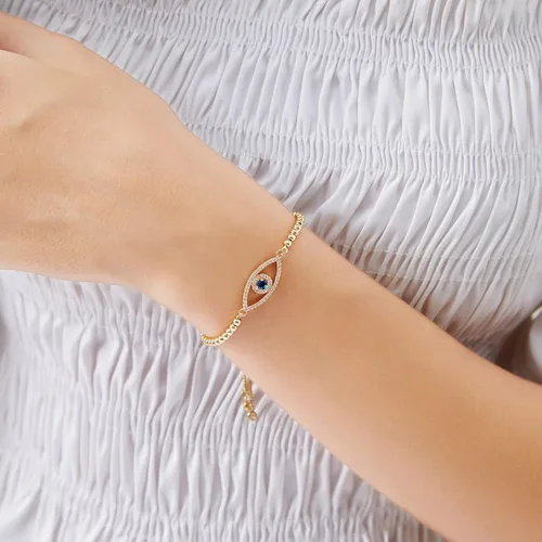 Miniatura 14 de Evil Eye Bracelets Hamsa Bracelet - 18K Gold Plated Adjustable Eye of Protection Bracelet Silver Evil Eye Amulet ojo Bracelet Gold Evil Eye Jewelry