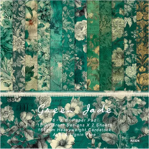 Miniatura 8 de Papel de cartulina floral, bloc de papel para álbum de recortes de 6 x 6 pulgadas, 24 hojas de papel de patrón de flores de una sola cara, papel