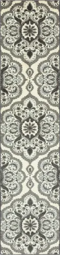 Miniatura 49 de Maples Rugs - Alfombra antideslizante Vivian, para pasillo o entrada, patrón de medallones [fabricada en Estados Unidos], 2 x 6 pies, color gris