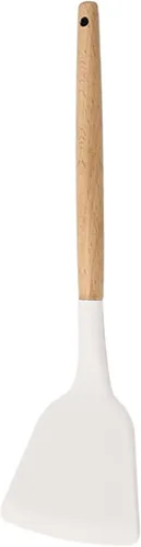 Miniatura 12 de 1 cucharón de sopa de silicona blanca con mango de madera, utensilios de cocina resistentes al calor, cuchara grande antiadherente para servir 1
