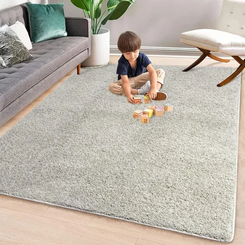 Miniatura 23 de Fashionwu Alfombra grande esponjosa de 5 x 8 pies, alfombra de felpa para sala de estar, guardería, antideslizante, alfombra mullida para decoración