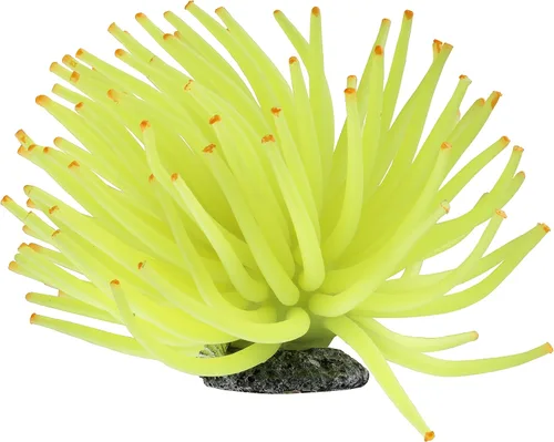 Miniatura 5 de GloFish Adorno de anémona, adorno detallado de acuario, verde grande, crea un efecto brillante (paquete de 1)