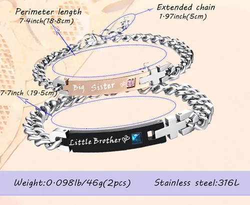 Miniatura 35 de Regalo para enamorado, para él y ella, pulseras grabadas personalizadas para parejas, para mujeres y hombres, juego a juego, regalo de aniversario