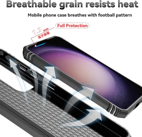 Miniatura 9 de Funda para Samsung Galaxy S24 con cubierta para lente de cámara, protector de pantalla HD, doble capa de grado militar, probada contra caídas